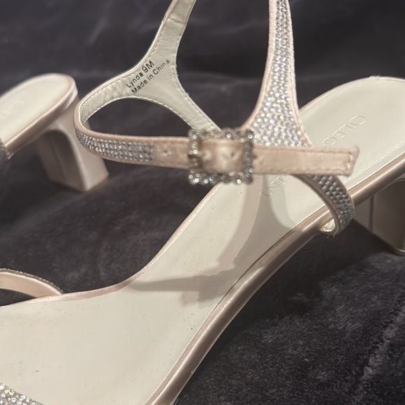 Champagne Sparkling Strappy Bridesmaid Heels size 9 - Picture 3 of 5